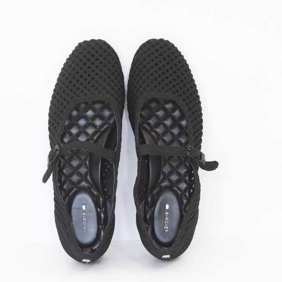 Birdies Black Mary Jane Flats -Hummingbird- Braided Mesh Shoes Size 10M - Picture 8 of 13